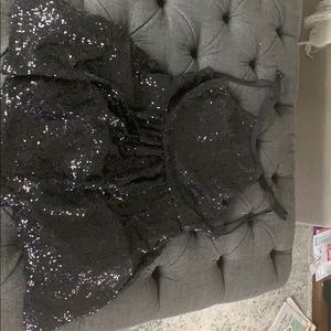 Halter black sequin dress worn once
